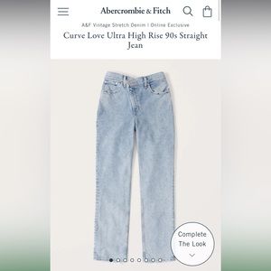 Women's Curve Love 90s Ultra High Rise Straight Jeans, Light Wash, 34 Short